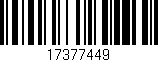 Código de barras (EAN, GTIN, SKU, ISBN): '17377449'