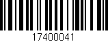 Código de barras (EAN, GTIN, SKU, ISBN): '17400041'