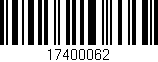Código de barras (EAN, GTIN, SKU, ISBN): '17400062'
