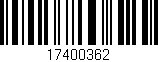 Código de barras (EAN, GTIN, SKU, ISBN): '17400362'