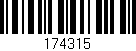 Código de barras (EAN, GTIN, SKU, ISBN): '174315'