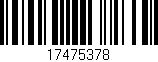 Código de barras (EAN, GTIN, SKU, ISBN): '17475378'