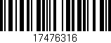 Código de barras (EAN, GTIN, SKU, ISBN): '17476316'