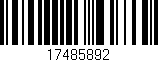 Código de barras (EAN, GTIN, SKU, ISBN): '17485892'