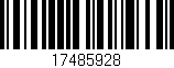 Código de barras (EAN, GTIN, SKU, ISBN): '17485928'