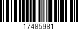 Código de barras (EAN, GTIN, SKU, ISBN): '17485981'