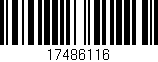 Código de barras (EAN, GTIN, SKU, ISBN): '17486116'