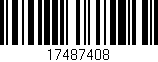 Código de barras (EAN, GTIN, SKU, ISBN): '17487408'