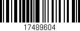 Código de barras (EAN, GTIN, SKU, ISBN): '17489604'