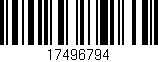 Código de barras (EAN, GTIN, SKU, ISBN): '17496794'