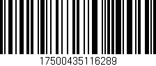 Código de barras (EAN, GTIN, SKU, ISBN): '17500435116289'