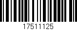 Código de barras (EAN, GTIN, SKU, ISBN): '17511125'