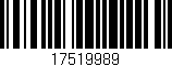 Código de barras (EAN, GTIN, SKU, ISBN): '17519989'