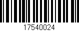 Código de barras (EAN, GTIN, SKU, ISBN): '17540024'