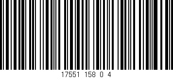 Código de barras (EAN, GTIN, SKU, ISBN): '17551_158_0_4'