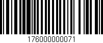Código de barras (EAN, GTIN, SKU, ISBN): '176000000071'