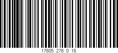 Código de barras (EAN, GTIN, SKU, ISBN): '17605_276_0_16'