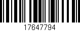 Código de barras (EAN, GTIN, SKU, ISBN): '17647794'