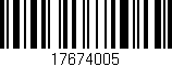 Código de barras (EAN, GTIN, SKU, ISBN): '17674005'