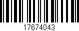 Código de barras (EAN, GTIN, SKU, ISBN): '17674043'