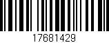 Código de barras (EAN, GTIN, SKU, ISBN): '17681429'