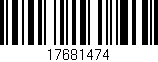 Código de barras (EAN, GTIN, SKU, ISBN): '17681474'