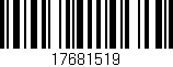Código de barras (EAN, GTIN, SKU, ISBN): '17681519'