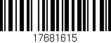 Código de barras (EAN, GTIN, SKU, ISBN): '17681615'