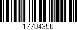 Código de barras (EAN, GTIN, SKU, ISBN): '17704356'