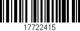 Código de barras (EAN, GTIN, SKU, ISBN): '17722415'