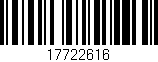 Código de barras (EAN, GTIN, SKU, ISBN): '17722616'