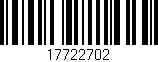 Código de barras (EAN, GTIN, SKU, ISBN): '17722702'