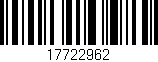 Código de barras (EAN, GTIN, SKU, ISBN): '17722962'