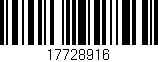 Código de barras (EAN, GTIN, SKU, ISBN): '17728916'