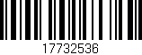 Código de barras (EAN, GTIN, SKU, ISBN): '17732536'