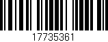 Código de barras (EAN, GTIN, SKU, ISBN): '17735361'