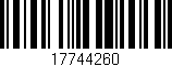 Código de barras (EAN, GTIN, SKU, ISBN): '17744260'