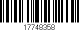 Código de barras (EAN, GTIN, SKU, ISBN): '17748358'