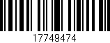 Código de barras (EAN, GTIN, SKU, ISBN): '17749474'