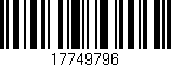 Código de barras (EAN, GTIN, SKU, ISBN): '17749796'