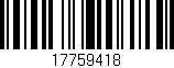 Código de barras (EAN, GTIN, SKU, ISBN): '17759418'