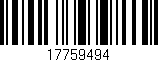 Código de barras (EAN, GTIN, SKU, ISBN): '17759494'
