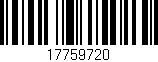 Código de barras (EAN, GTIN, SKU, ISBN): '17759720'