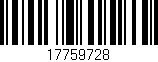 Código de barras (EAN, GTIN, SKU, ISBN): '17759728'