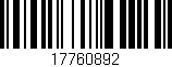 Código de barras (EAN, GTIN, SKU, ISBN): '17760892'