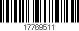 Código de barras (EAN, GTIN, SKU, ISBN): '17769511'