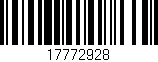 Código de barras (EAN, GTIN, SKU, ISBN): '17772928'