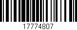 Código de barras (EAN, GTIN, SKU, ISBN): '17774807'