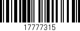 Código de barras (EAN, GTIN, SKU, ISBN): '17777315'