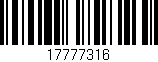 Código de barras (EAN, GTIN, SKU, ISBN): '17777316'